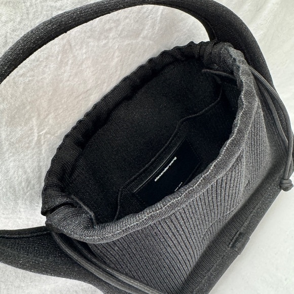 Alexanderwang | Small Metallic Rib-Knit Shoulder Bag - Picture 3 of 6